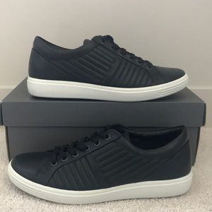 Ecco Soft 7 Leather Black Sneaker, Sz 8-8.5, 39 EU